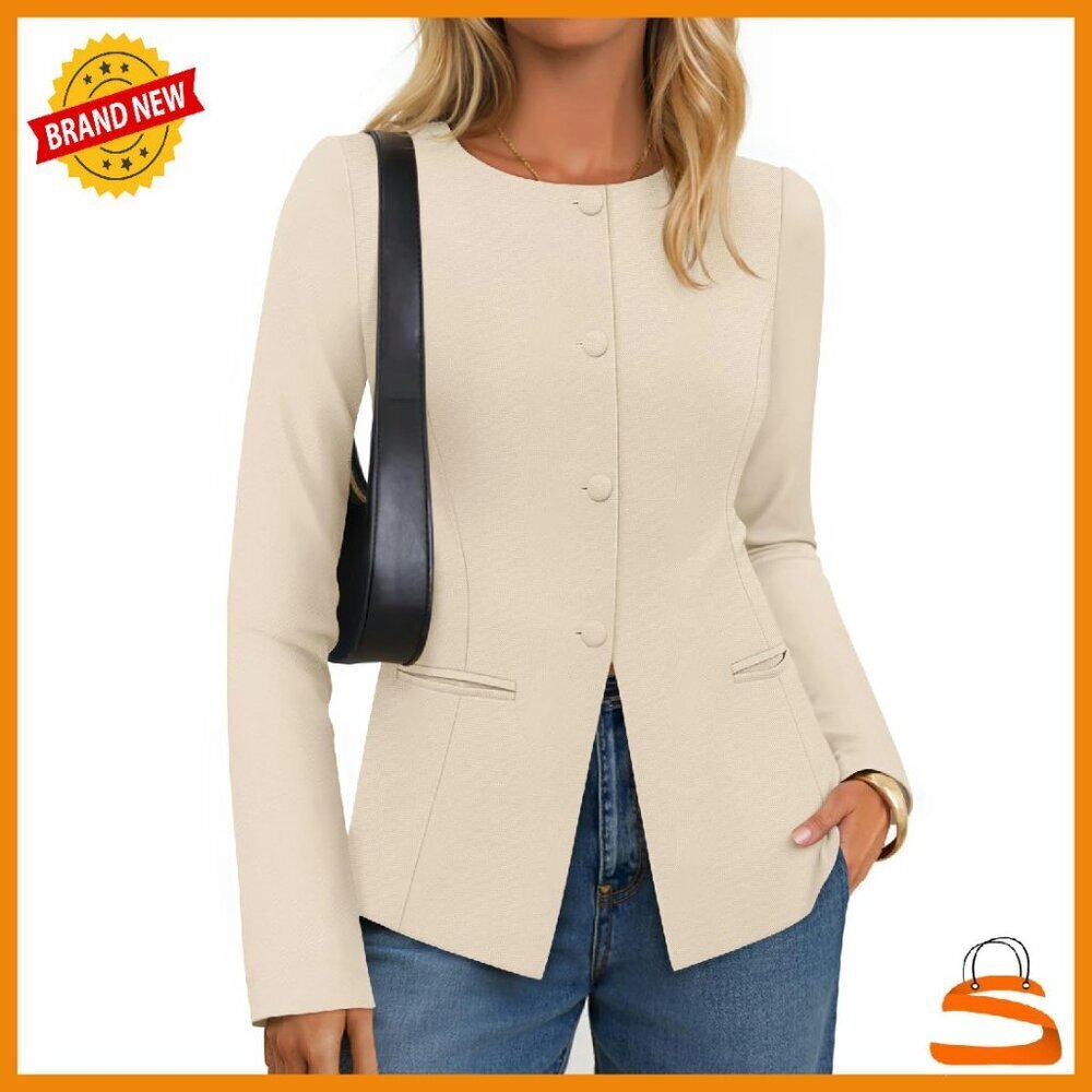 Fitted Blazer for Women Business Casual Office Work Fall Long Sleeve